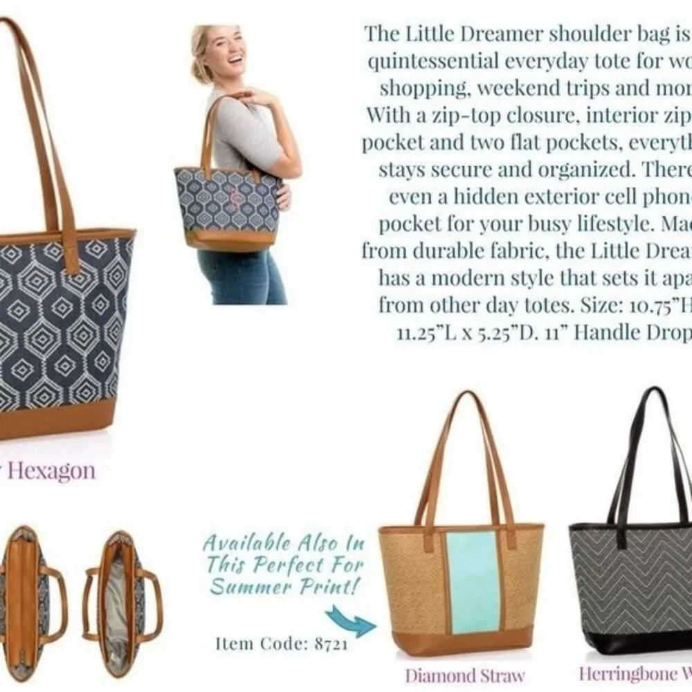 NWT Thirtyone Little Dreamer tote Diamond Straw - Picture 6 of 7